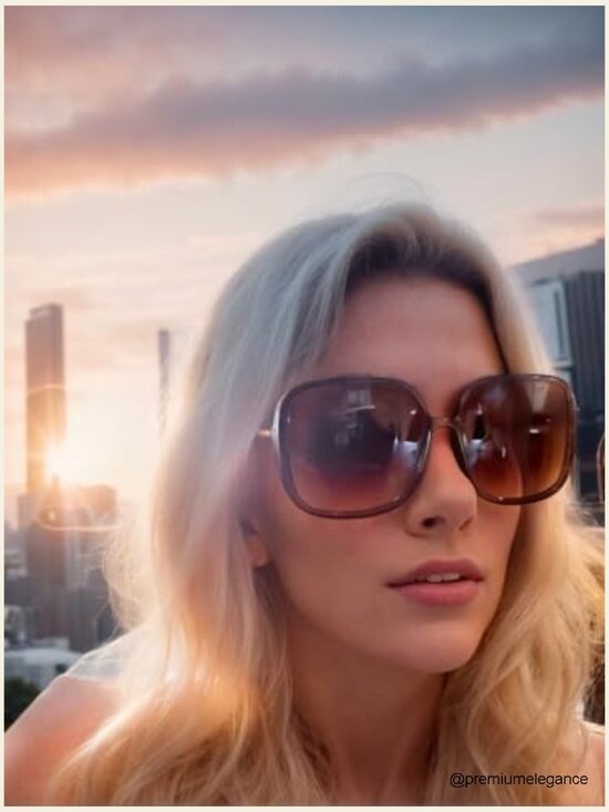 Oversized Square Cat Eye Hybrid Butterfly Sunglasses for Women main image 7